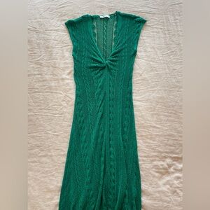 Zara Green Long Crochet Dress